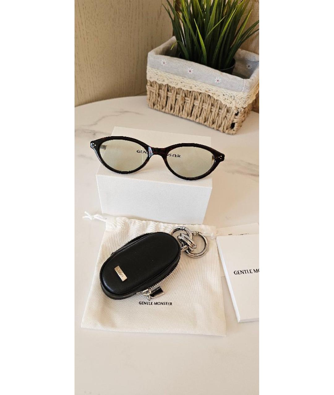 GENTLE MONSTER Коричневые пластиковые солнцезащитные очки, фото 10