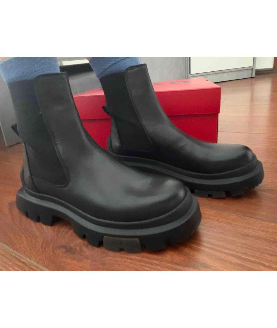 HUGO BOSS Черные кожаные высокие ботинки, фото 6