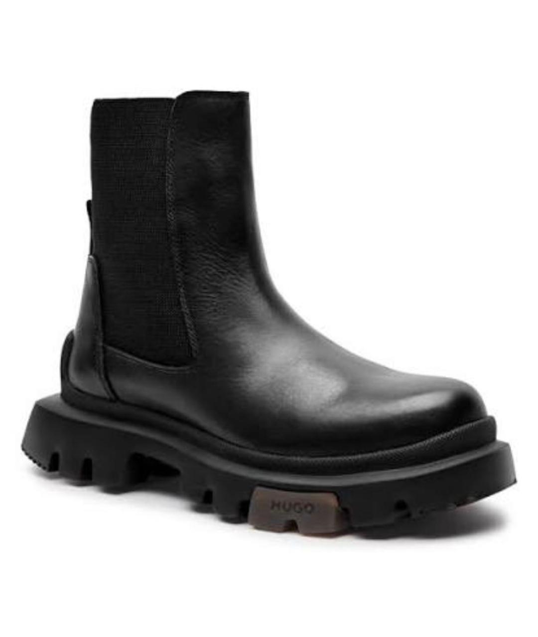 HUGO BOSS Черные кожаные высокие ботинки, фото 9