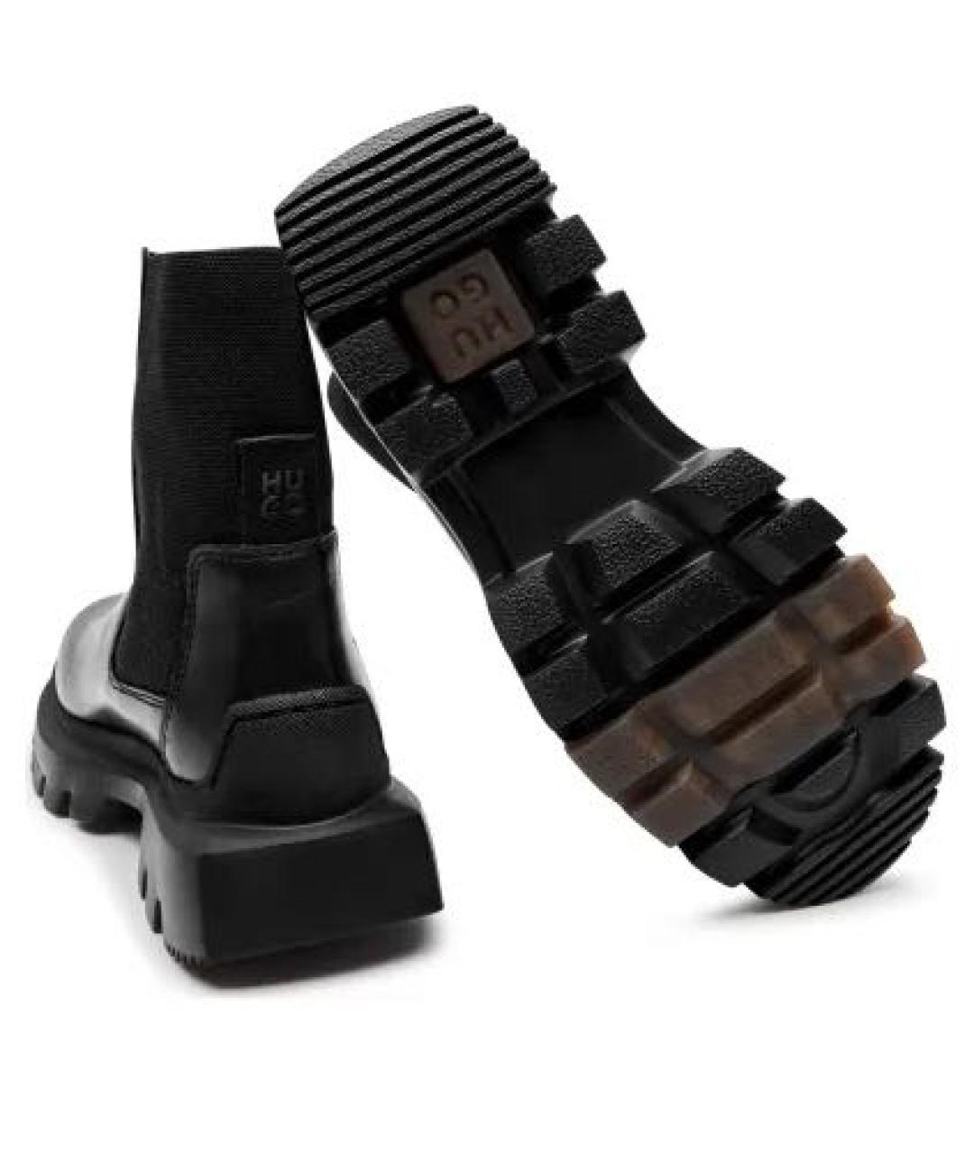 HUGO BOSS Черные кожаные высокие ботинки, фото 4