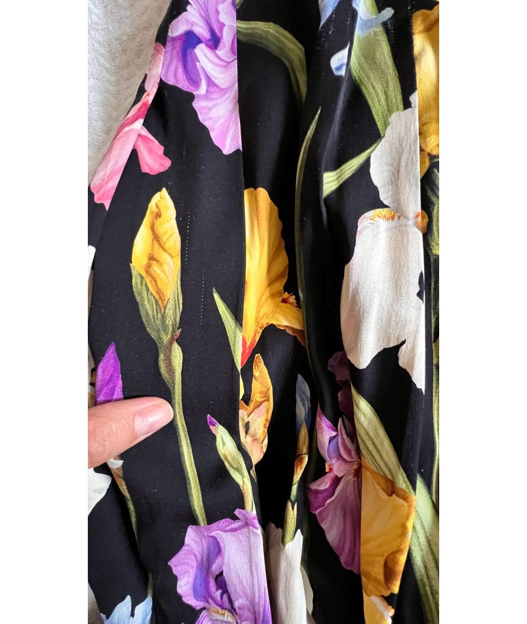 DOLCE&GABBANA Черная шелковая юбка миди, фото 4