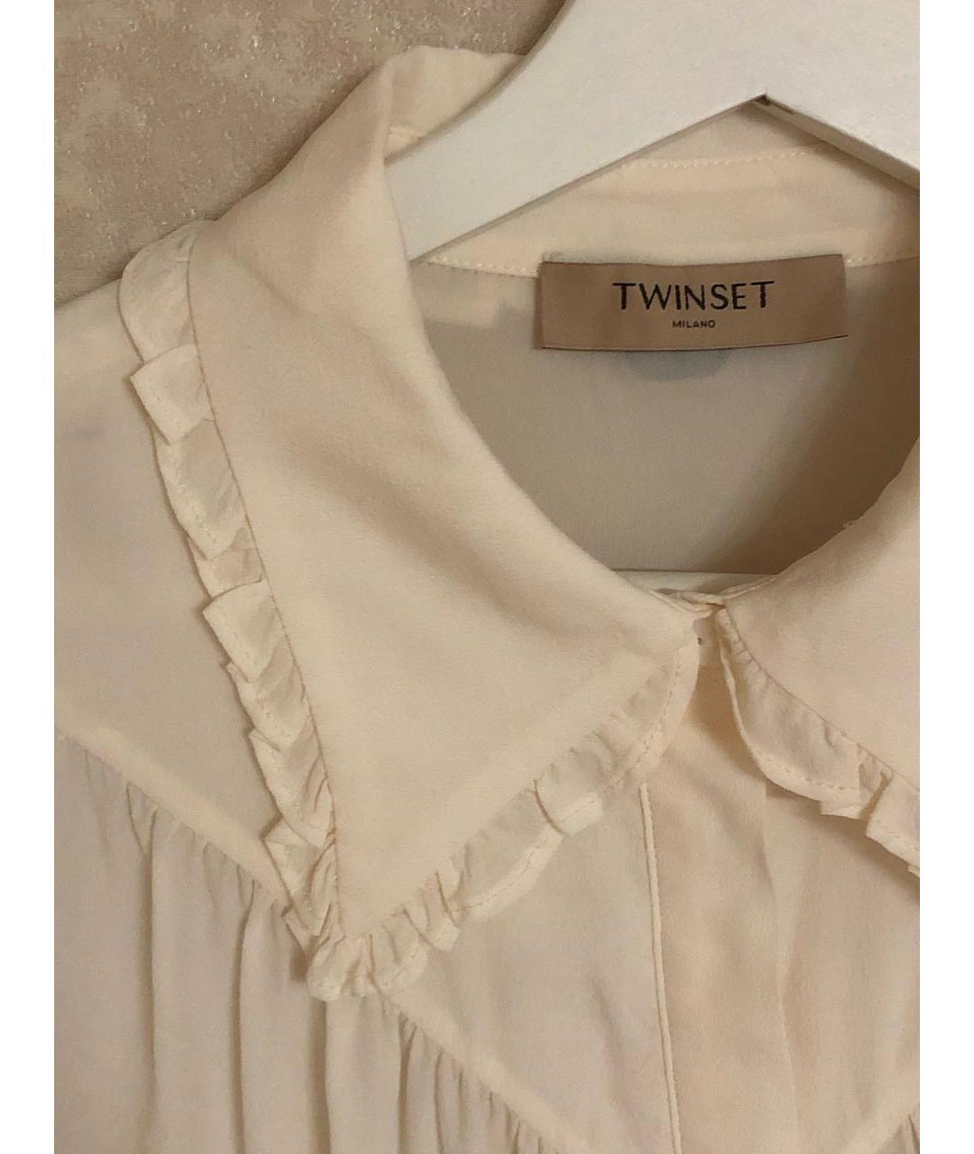 TWIN-SET Бежевая шелковая рубашка, фото 3