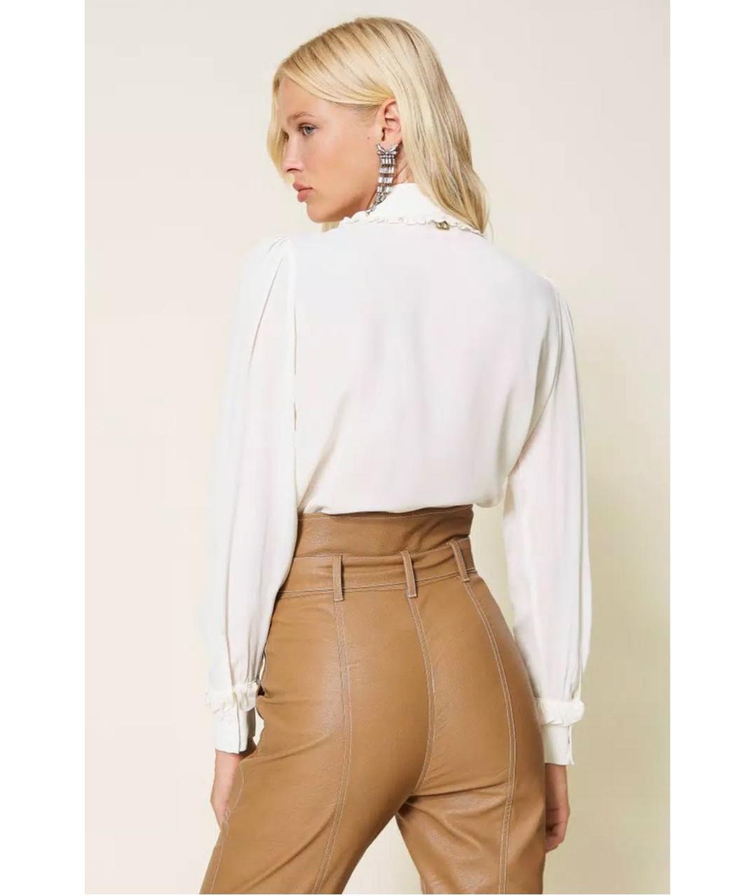 TWIN-SET Бежевая шелковая рубашка, фото 6