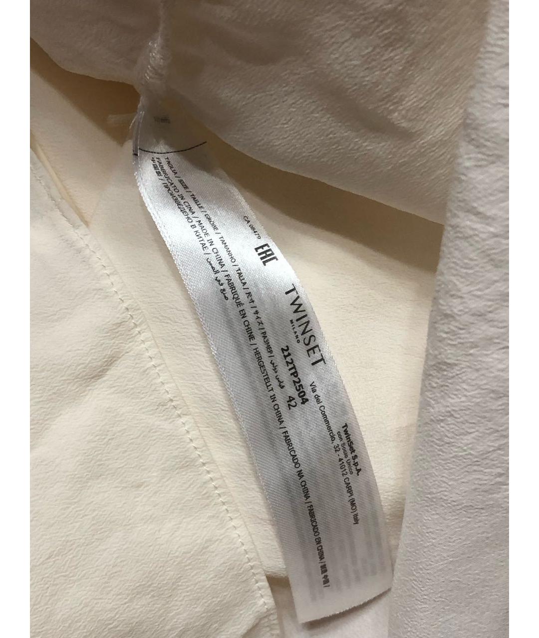 TWIN-SET Бежевая шелковая рубашка, фото 7