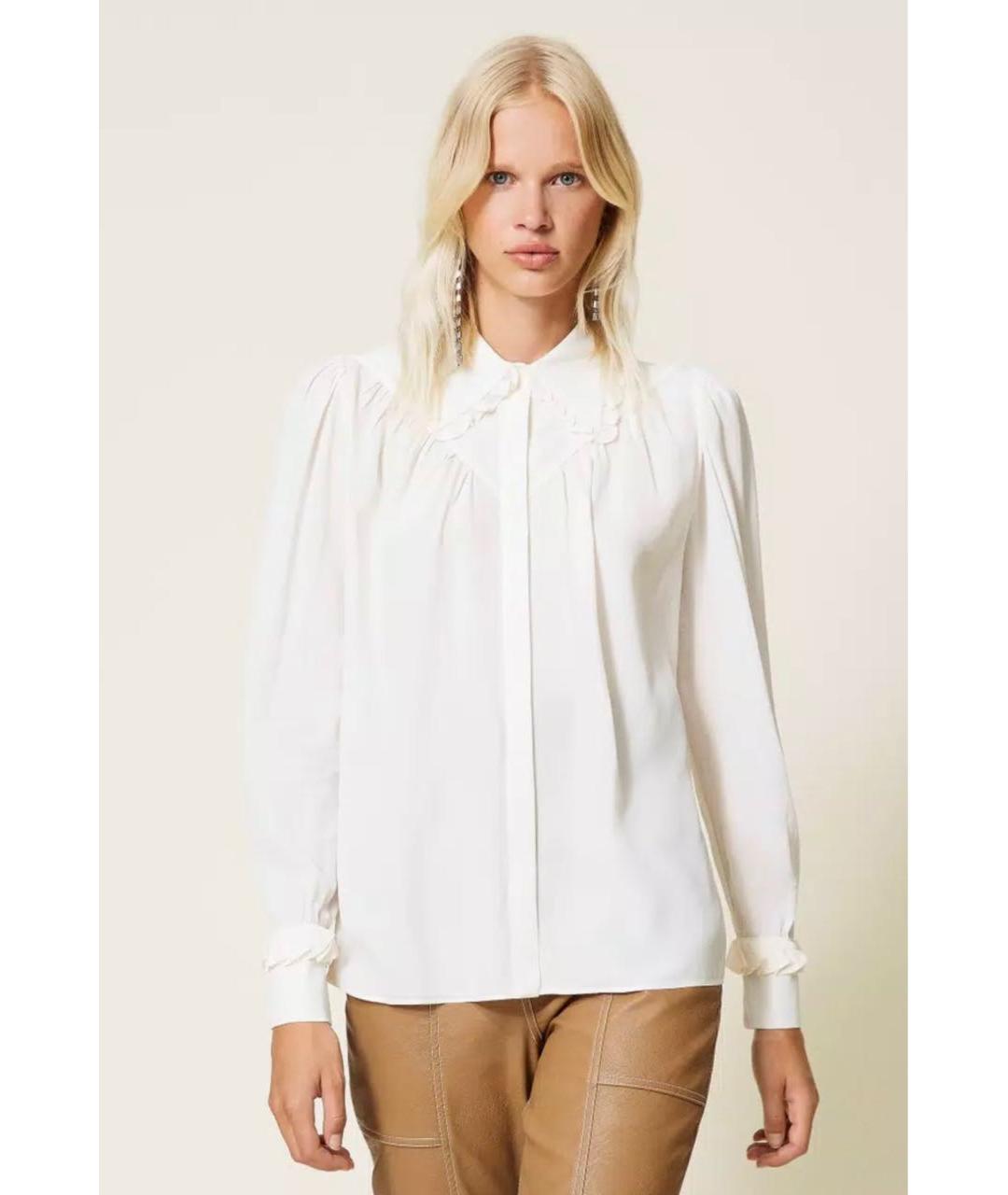 TWIN-SET Бежевая шелковая рубашка, фото 5