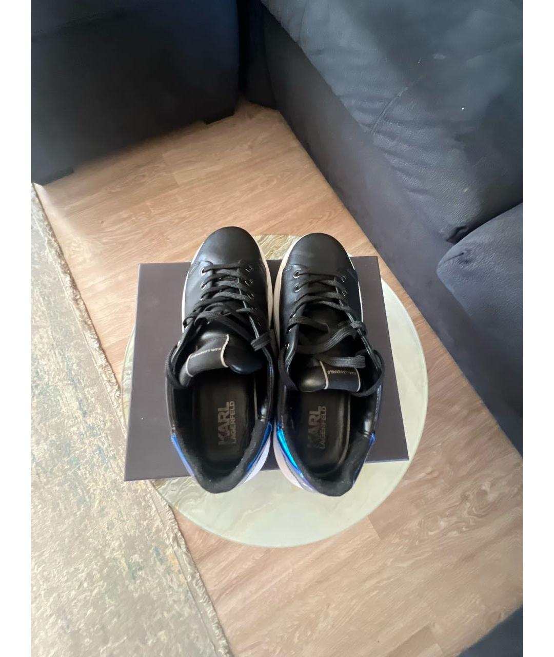 KARL LAGERFELD Черные кожаные кеды, фото 3