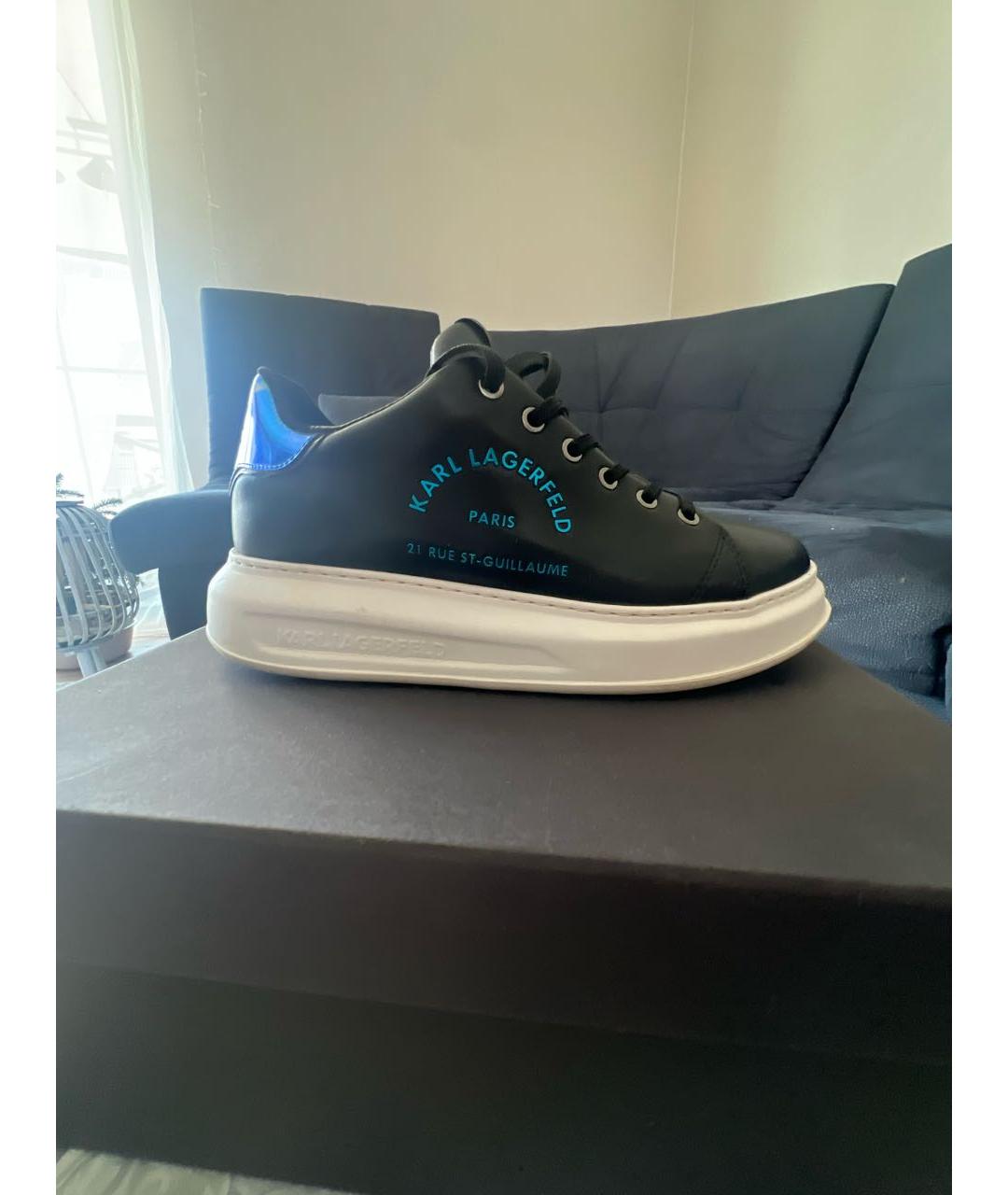 KARL LAGERFELD Черные кожаные кеды, фото 5