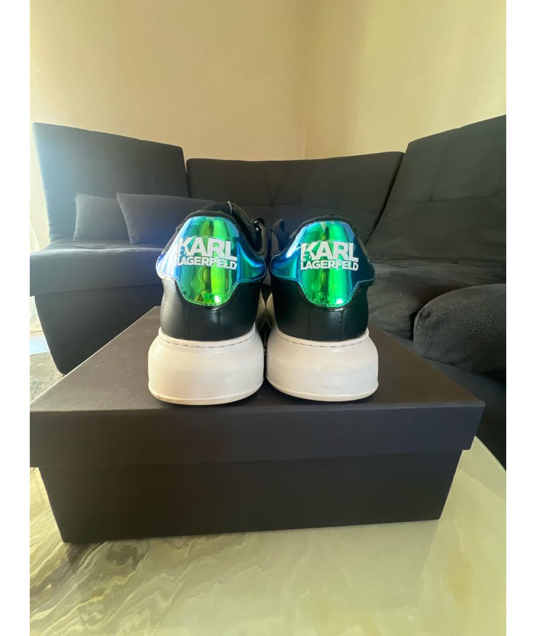 KARL LAGERFELD Черные кожаные кеды, фото 4