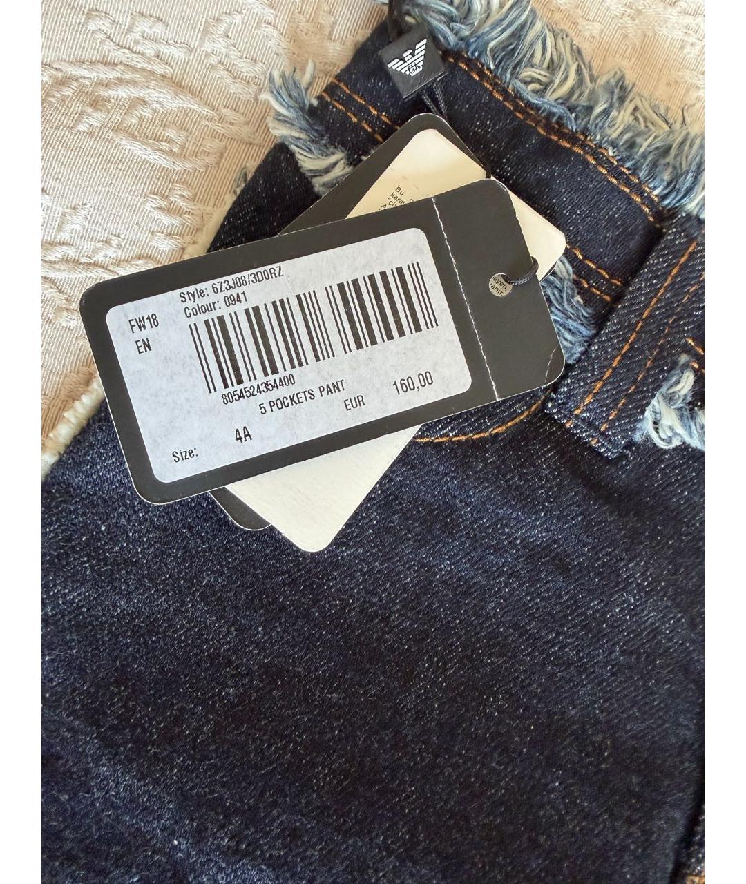 EMPORIO ARMANI Темно-синие деним детские джинсы, фото 3