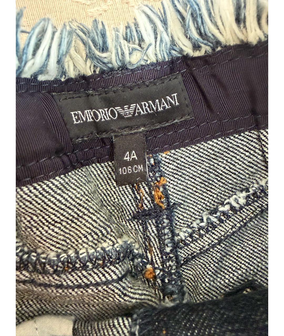 EMPORIO ARMANI Темно-синие деним детские джинсы, фото 7