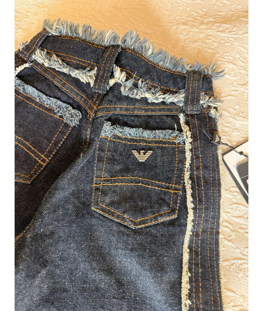 EMPORIO ARMANI Темно-синие деним детские джинсы, фото 4