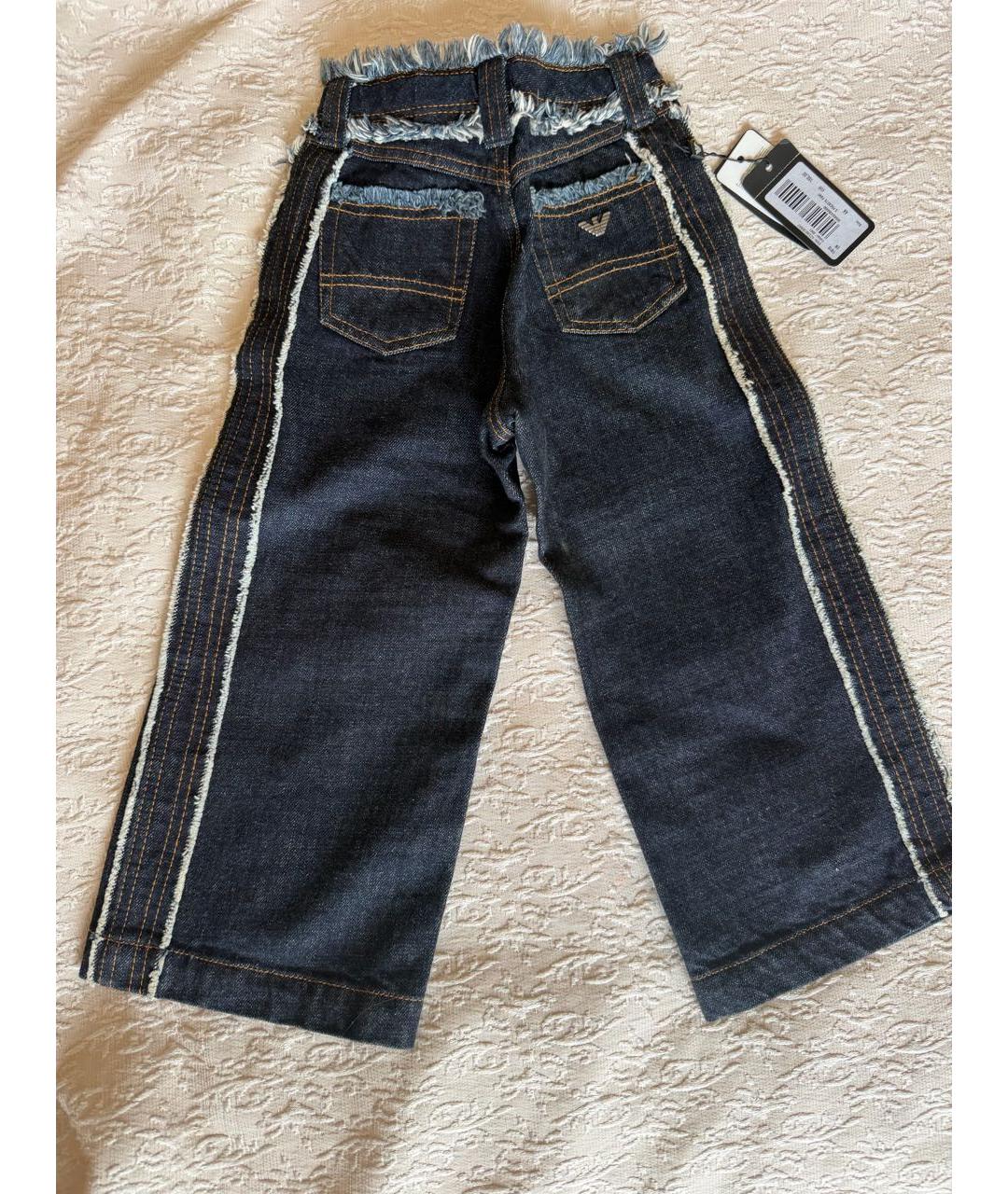 EMPORIO ARMANI Темно-синие деним детские джинсы, фото 2