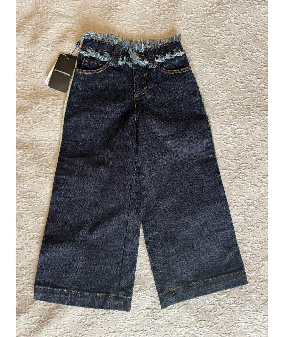 EMPORIO ARMANI Темно-синие деним детские джинсы, фото 9