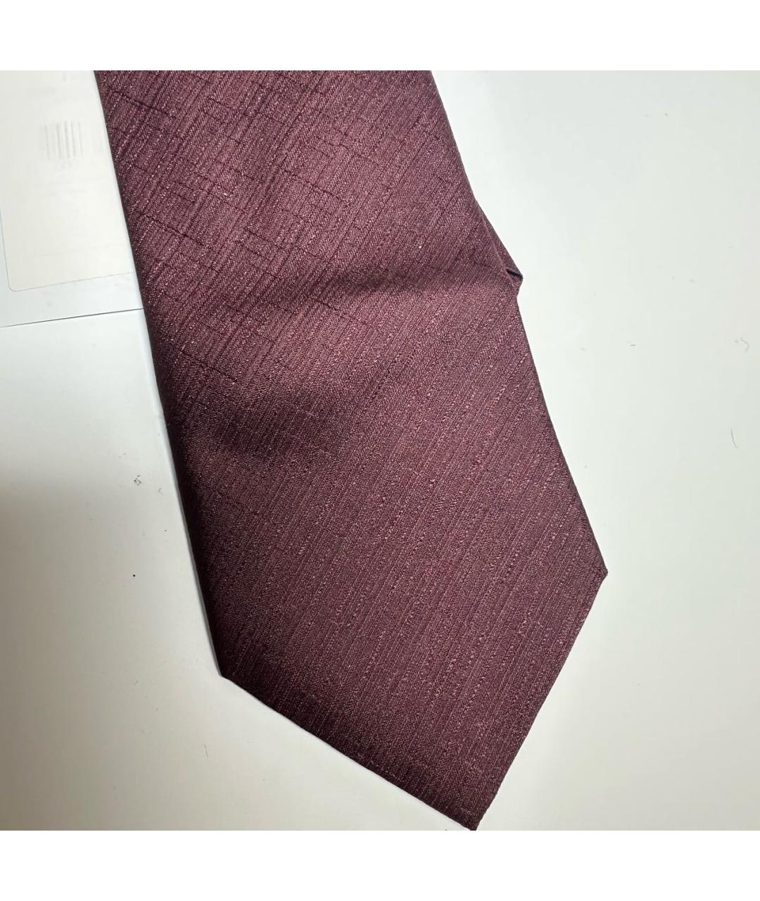 BRIONI Бордовый шелковый галстук, фото 2