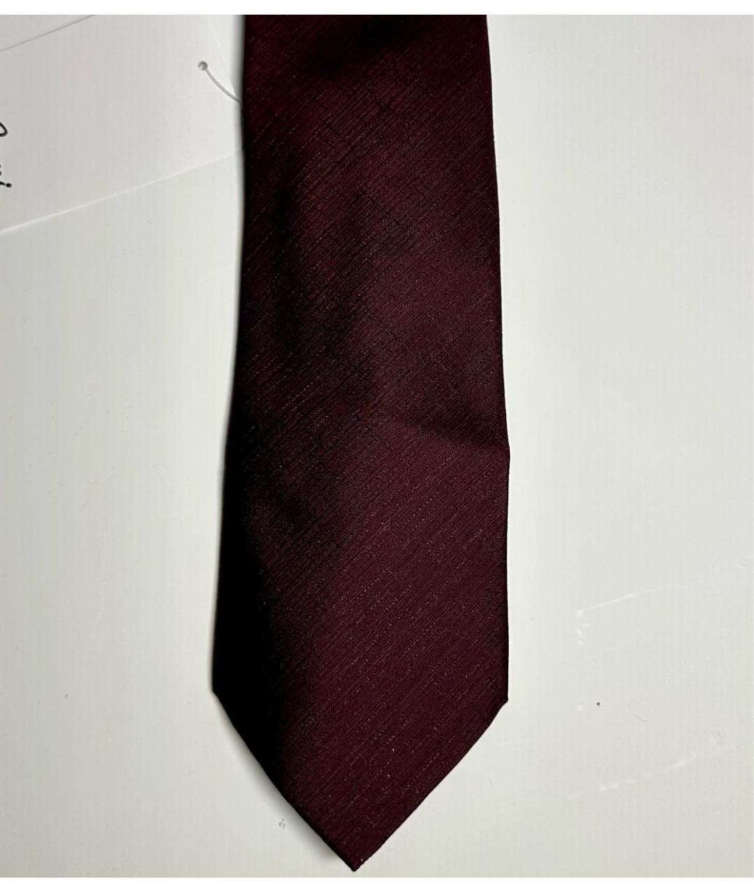 BRIONI Бордовый шелковый галстук, фото 7