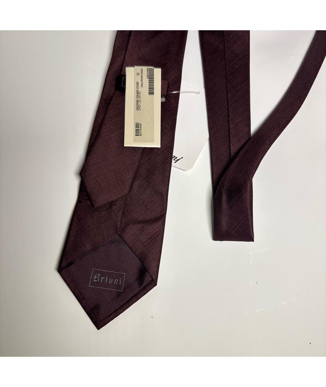 BRIONI Бордовый шелковый галстук, фото 5