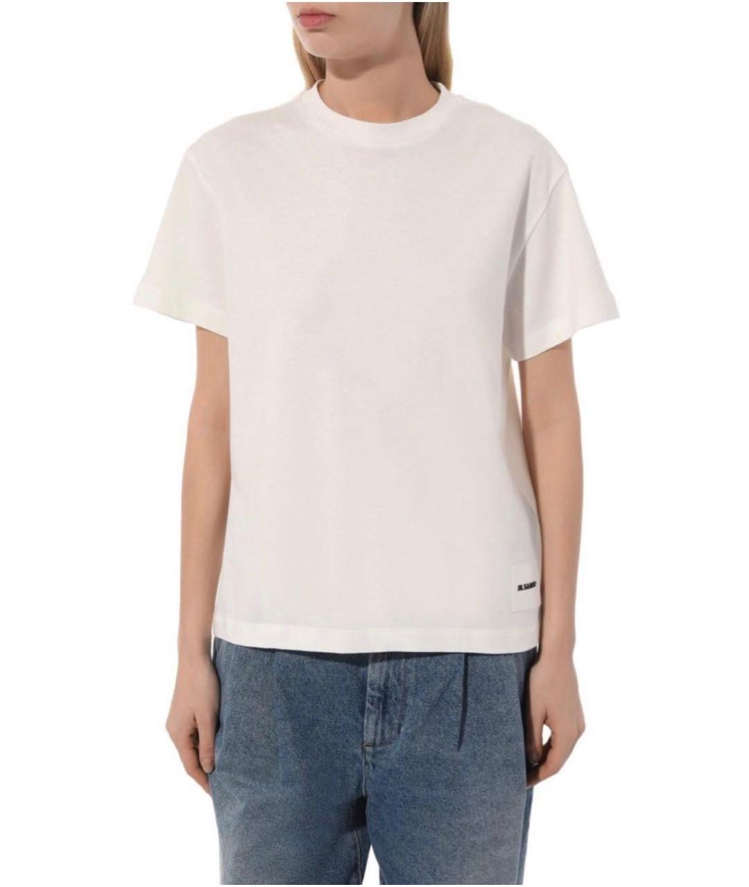 JIL SANDER Белая хлопковая футболка, фото 8