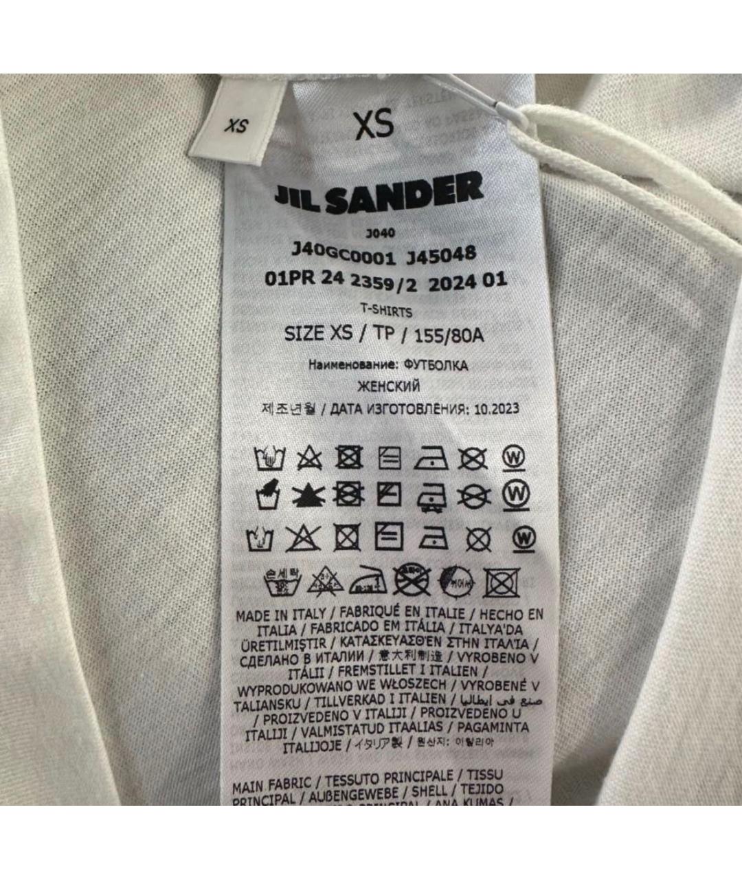 JIL SANDER Белая хлопковая футболка, фото 6