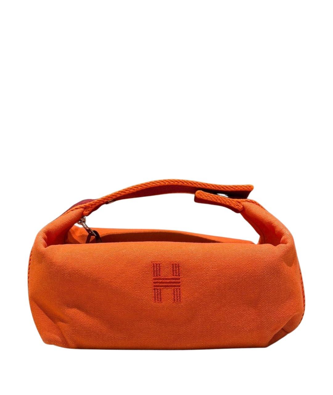 HERMES Оранжевая тканевая косметичка, фото 1