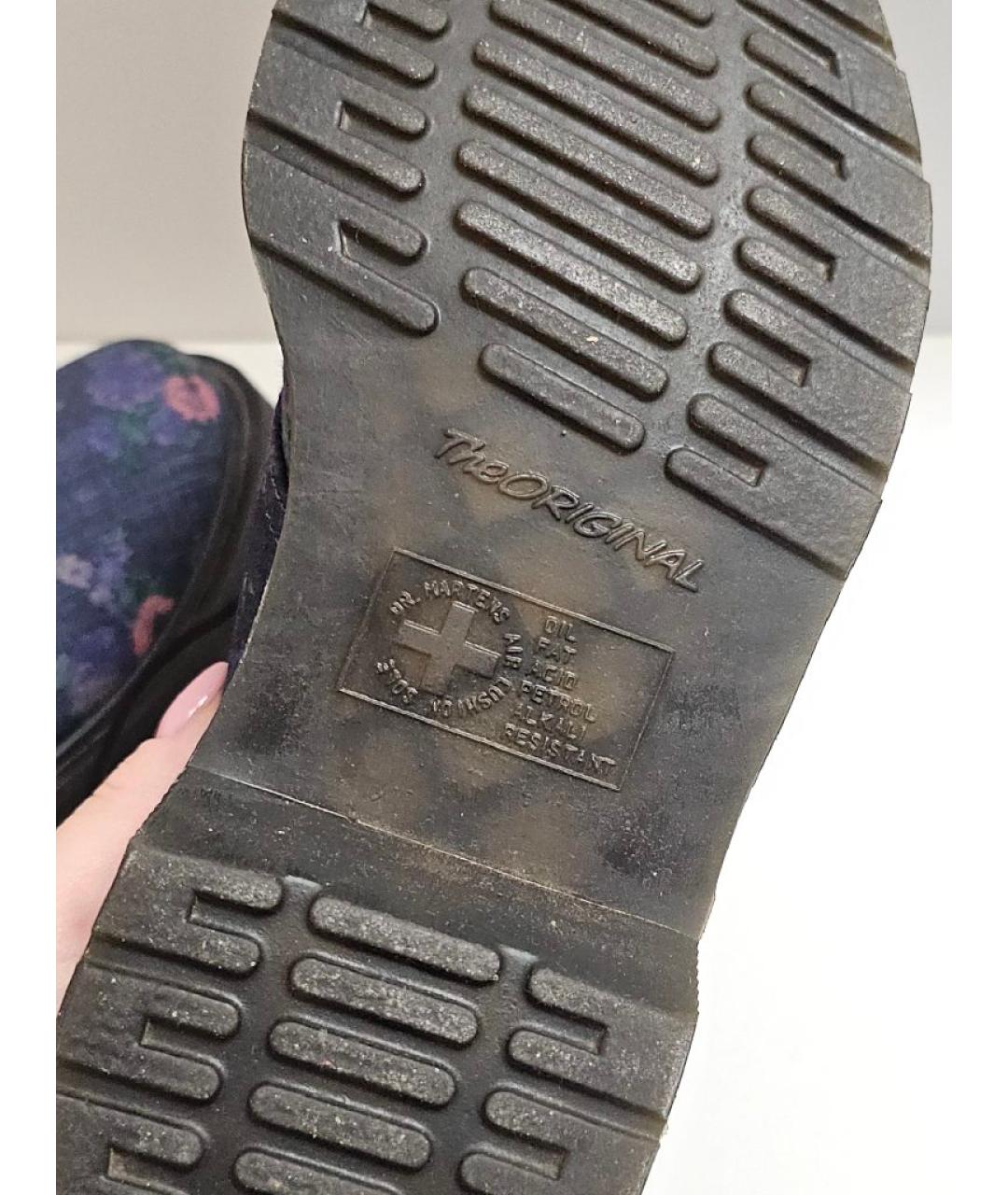 DR. MARTENS Темно-синие текстильные брогги и оксфорды, фото 5