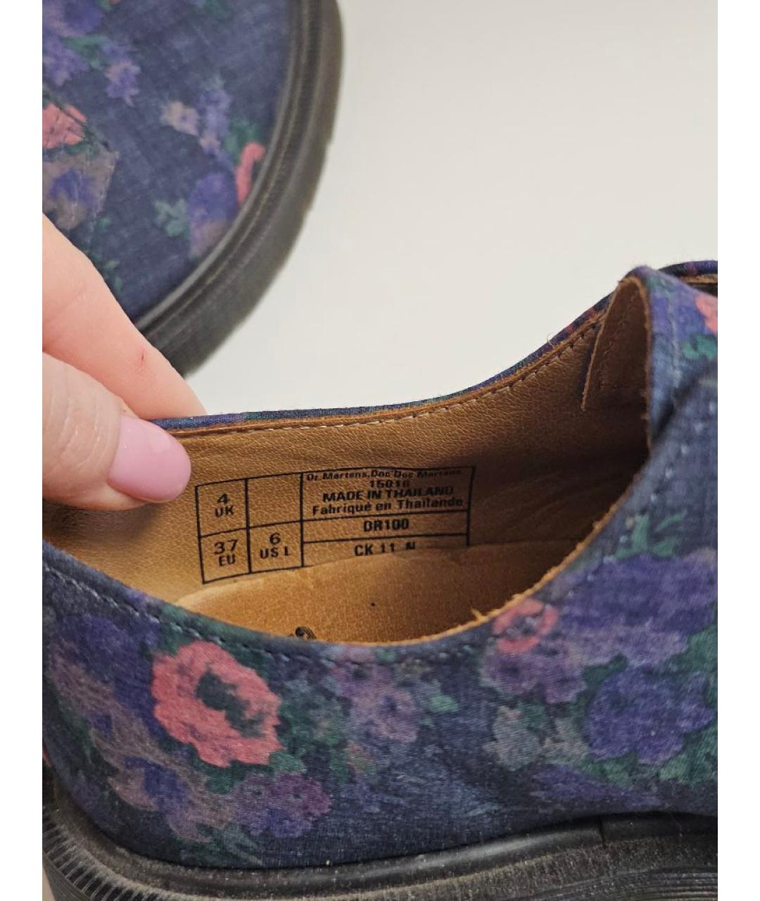 DR. MARTENS Темно-синие текстильные брогги и оксфорды, фото 6
