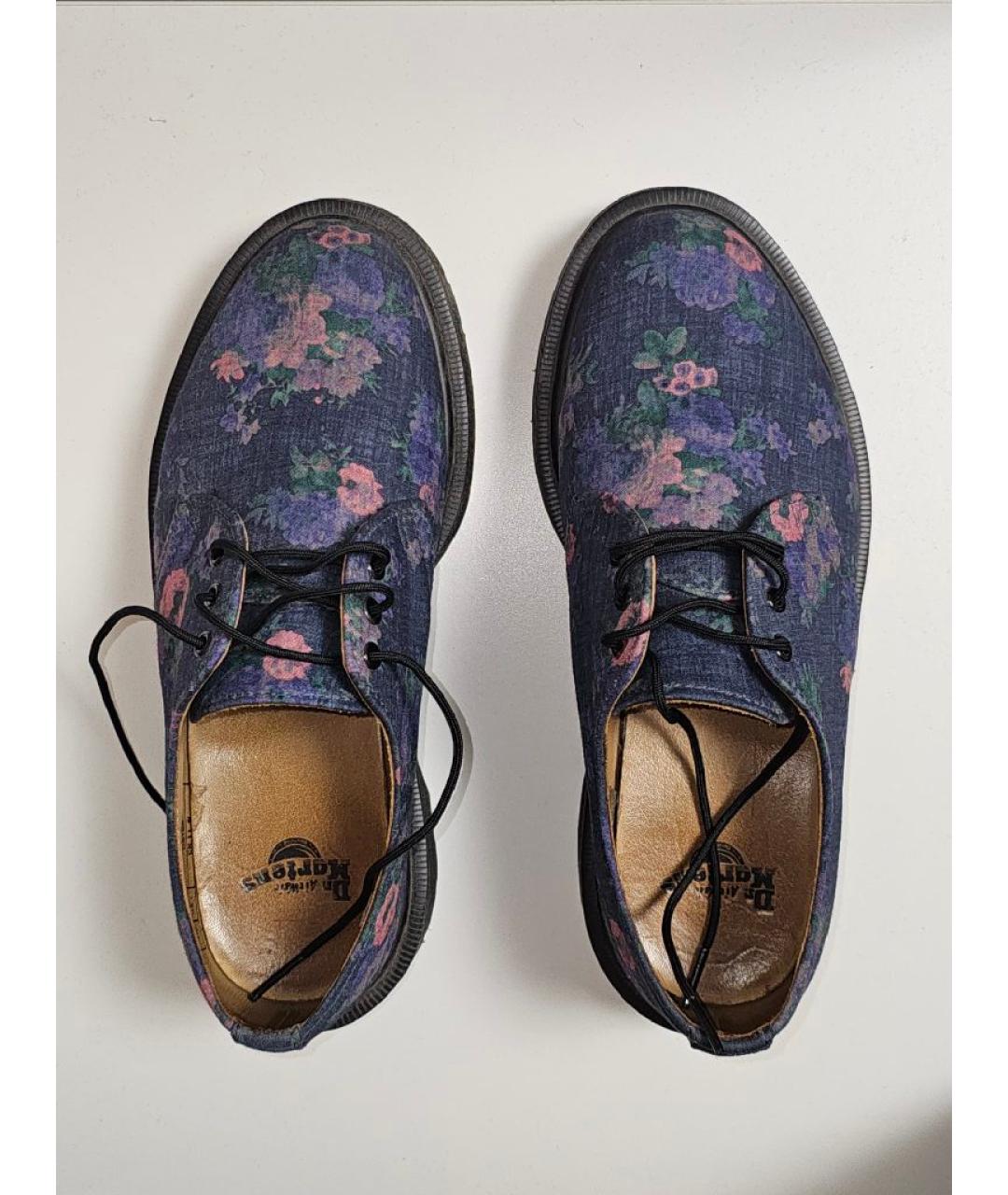 DR. MARTENS Темно-синие текстильные брогги и оксфорды, фото 3