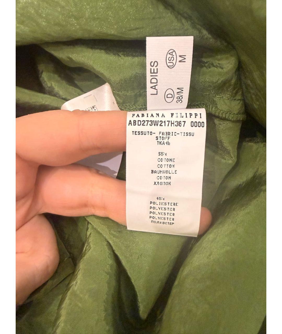 FABIANA FILIPPI Зеленые хлопковое повседневное платье, фото 4