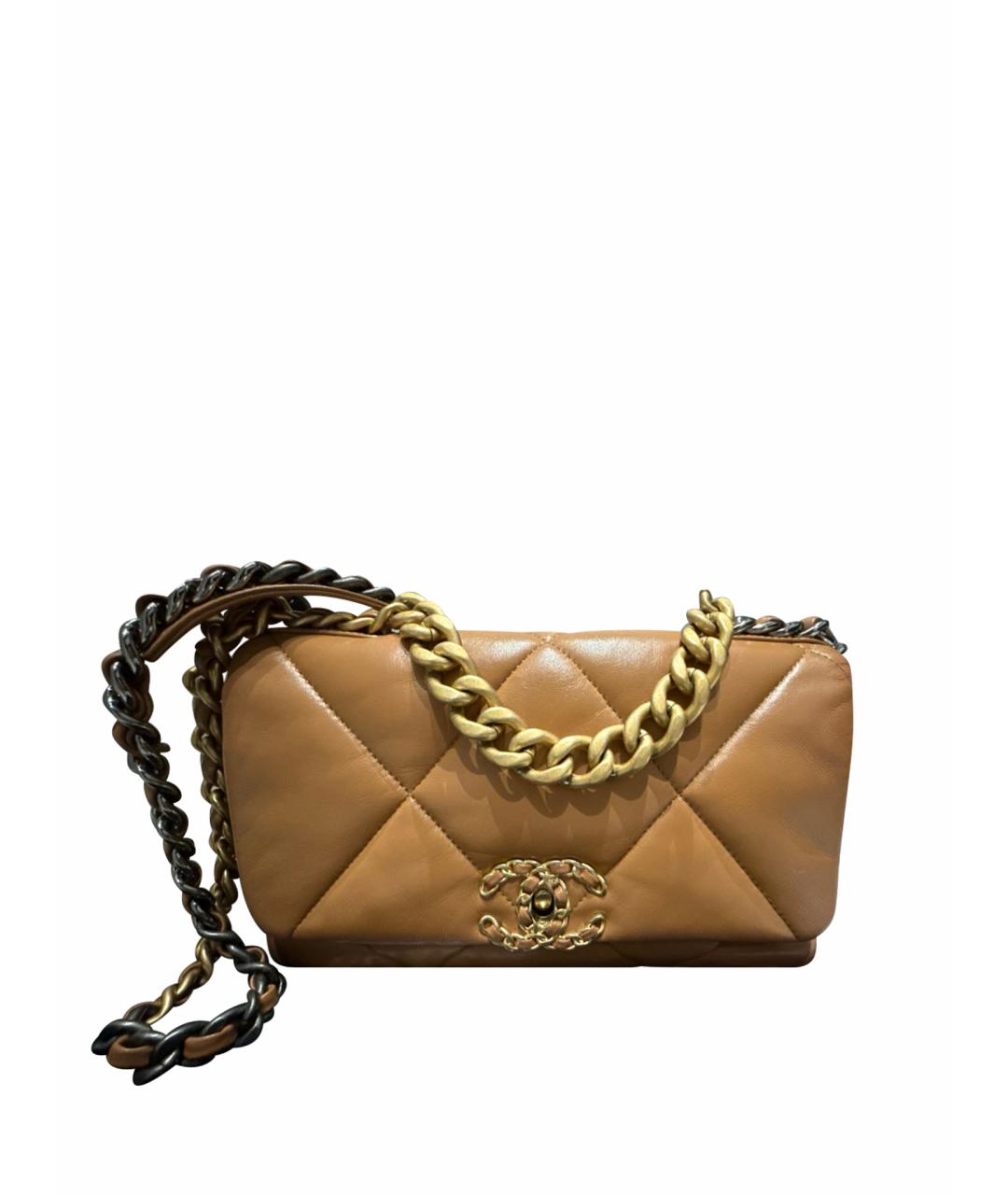 CHANEL Коричневая кожаная сумка через плечо, фото 1