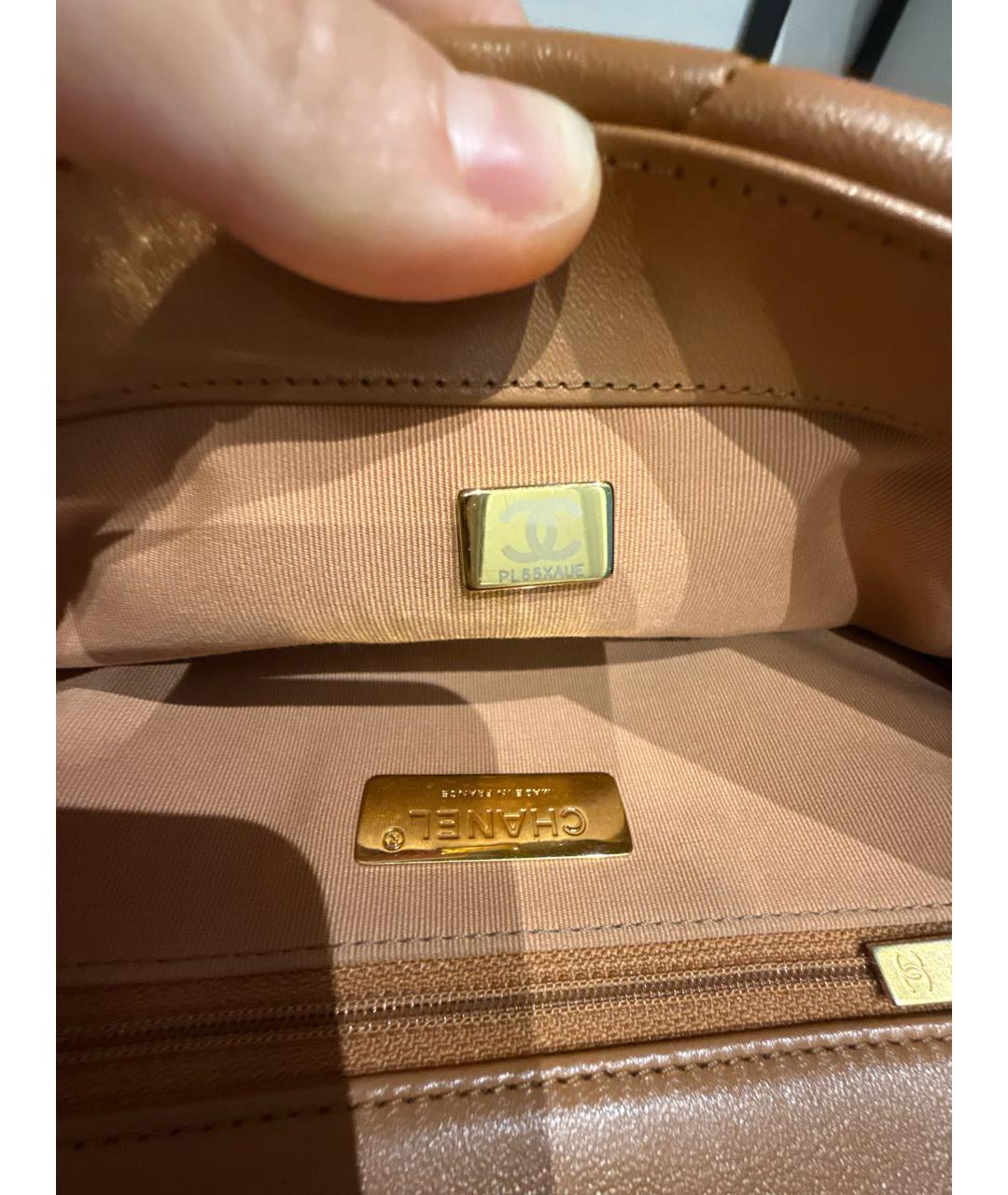 CHANEL Коричневая кожаная сумка через плечо, фото 6