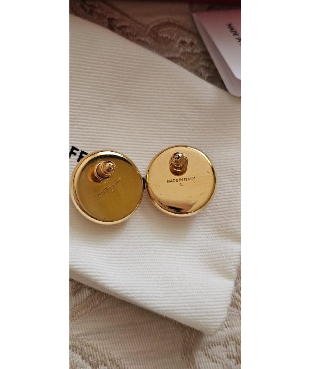 FERRAGAMO Бордовые латунные серьги, фото 2