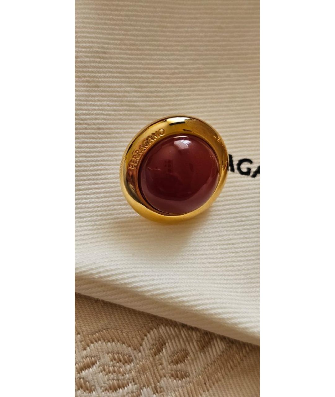 FERRAGAMO Бордовые латунные серьги, фото 7