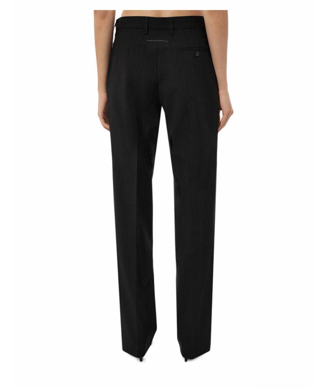MM6 MAISON MARGIELA Черные шерстяные прямые брюки, фото 2