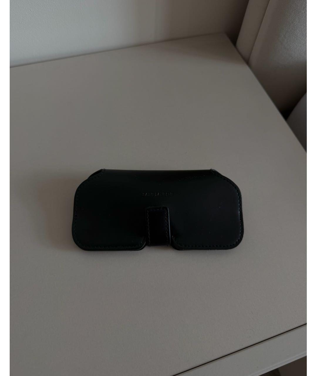 SAINT LAURENT Коричневые металлические солнцезащитные очки, фото 4