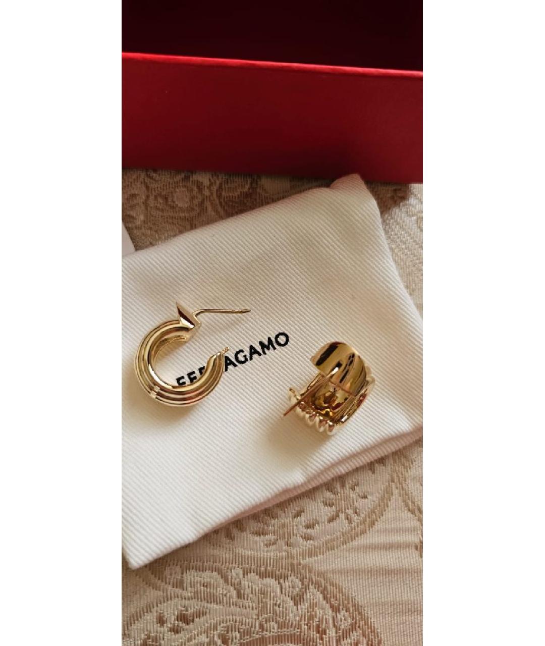 FERRAGAMO Золотые латунные серьги, фото 8