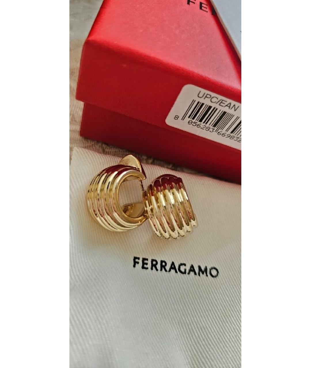 FERRAGAMO Золотые латунные серьги, фото 4