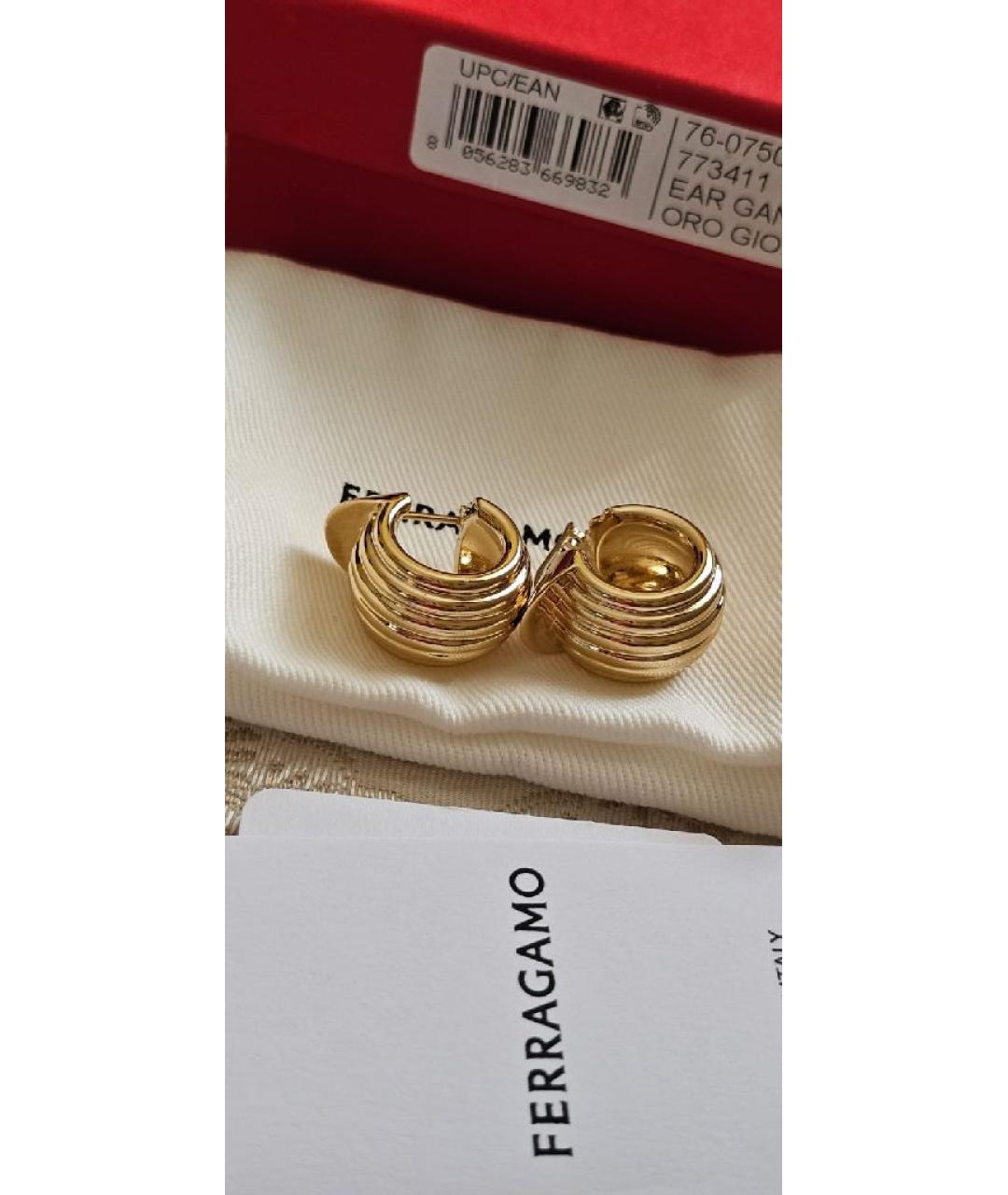 FERRAGAMO Золотые латунные серьги, фото 6