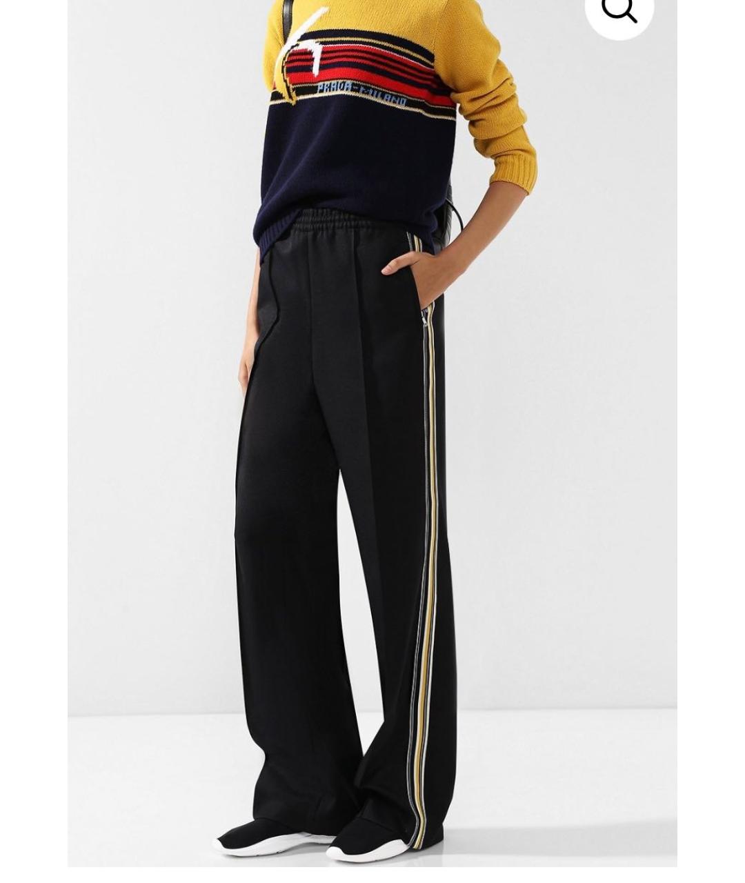 PRADA Черные полиэстеровые прямые брюки, фото 6