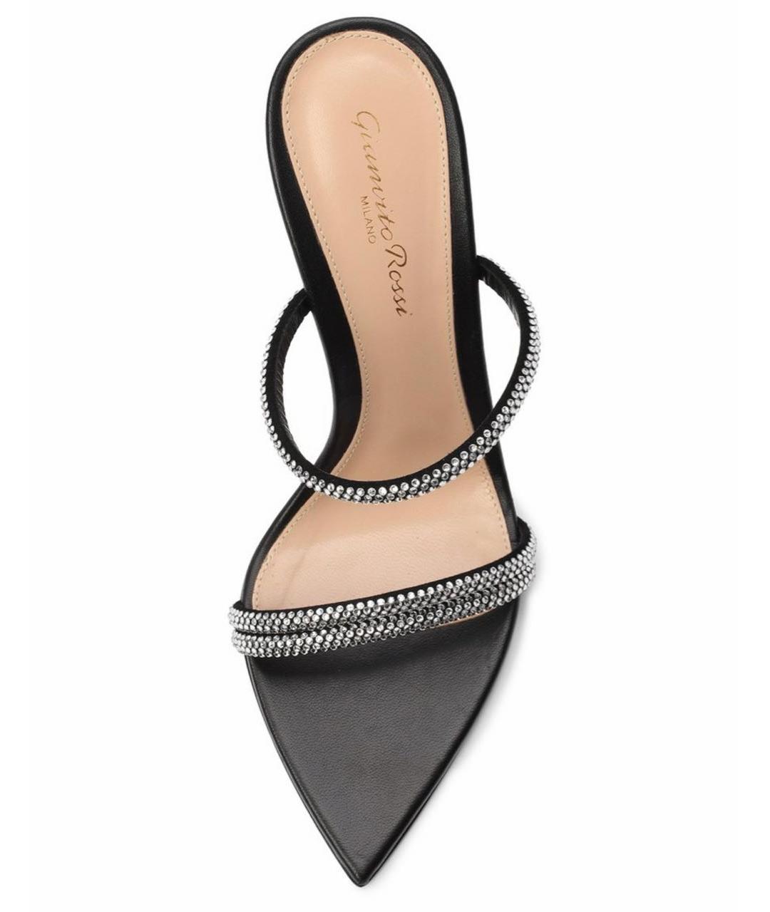 GIANVITO ROSSI Черные кожаные босоножки, фото 2