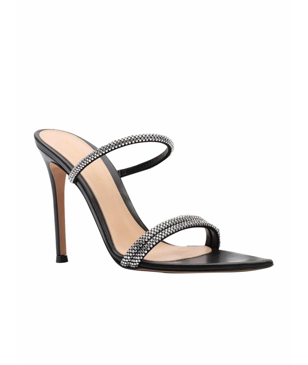 GIANVITO ROSSI Черные кожаные босоножки, фото 1