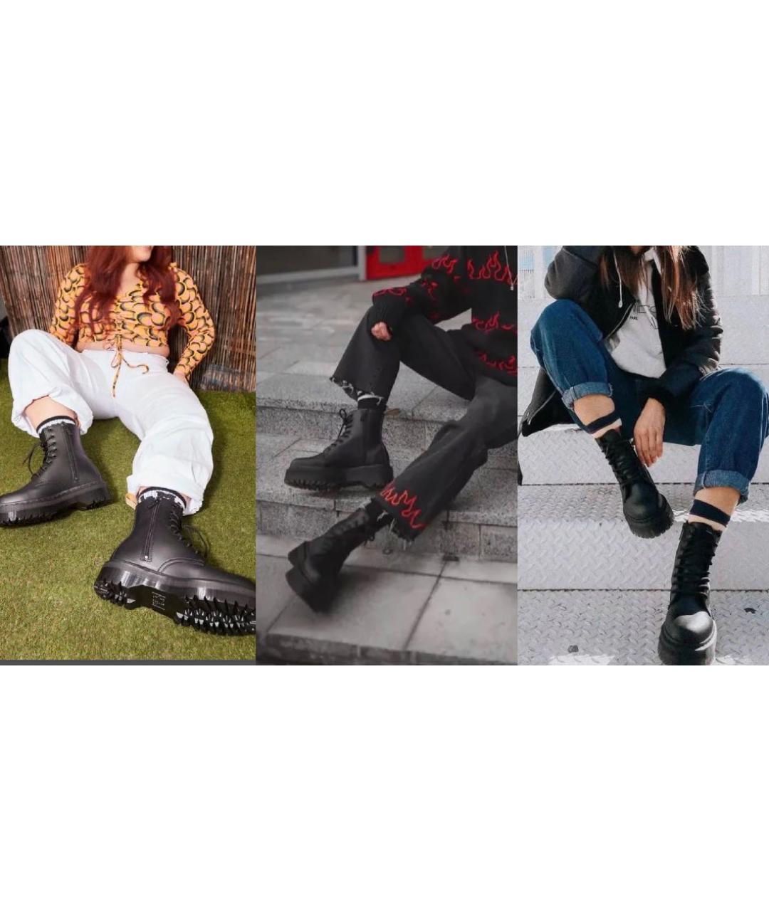 DR. MARTENS Черные кожаные высокие ботинки, фото 7