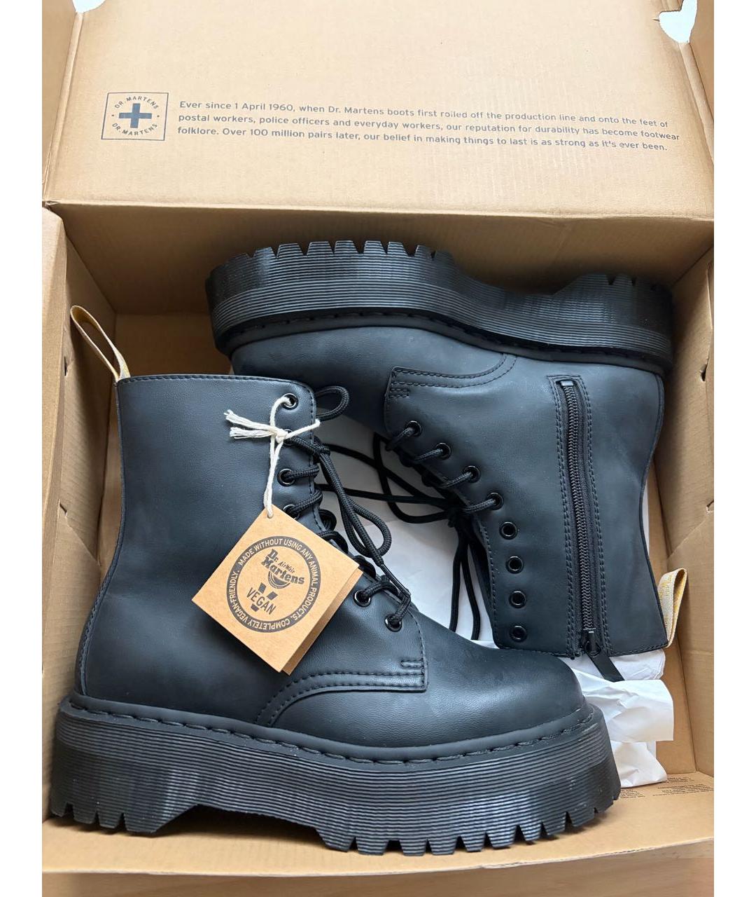 DR. MARTENS Черные кожаные высокие ботинки, фото 2