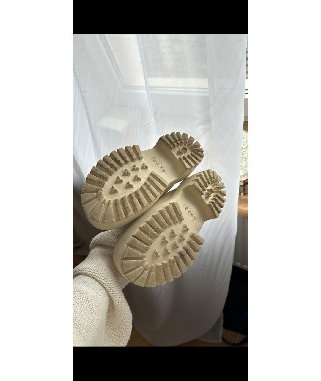 GUCCI Бежевые резиновые шлепанцы, фото 2