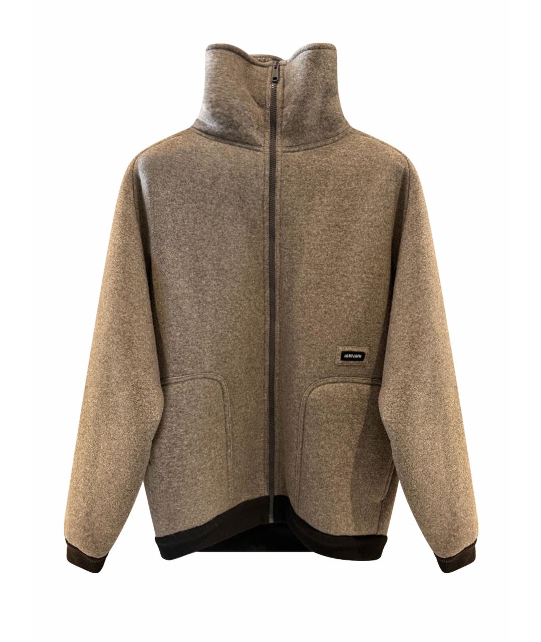 MIU MIU Бежевая шерстяная куртка, фото 1