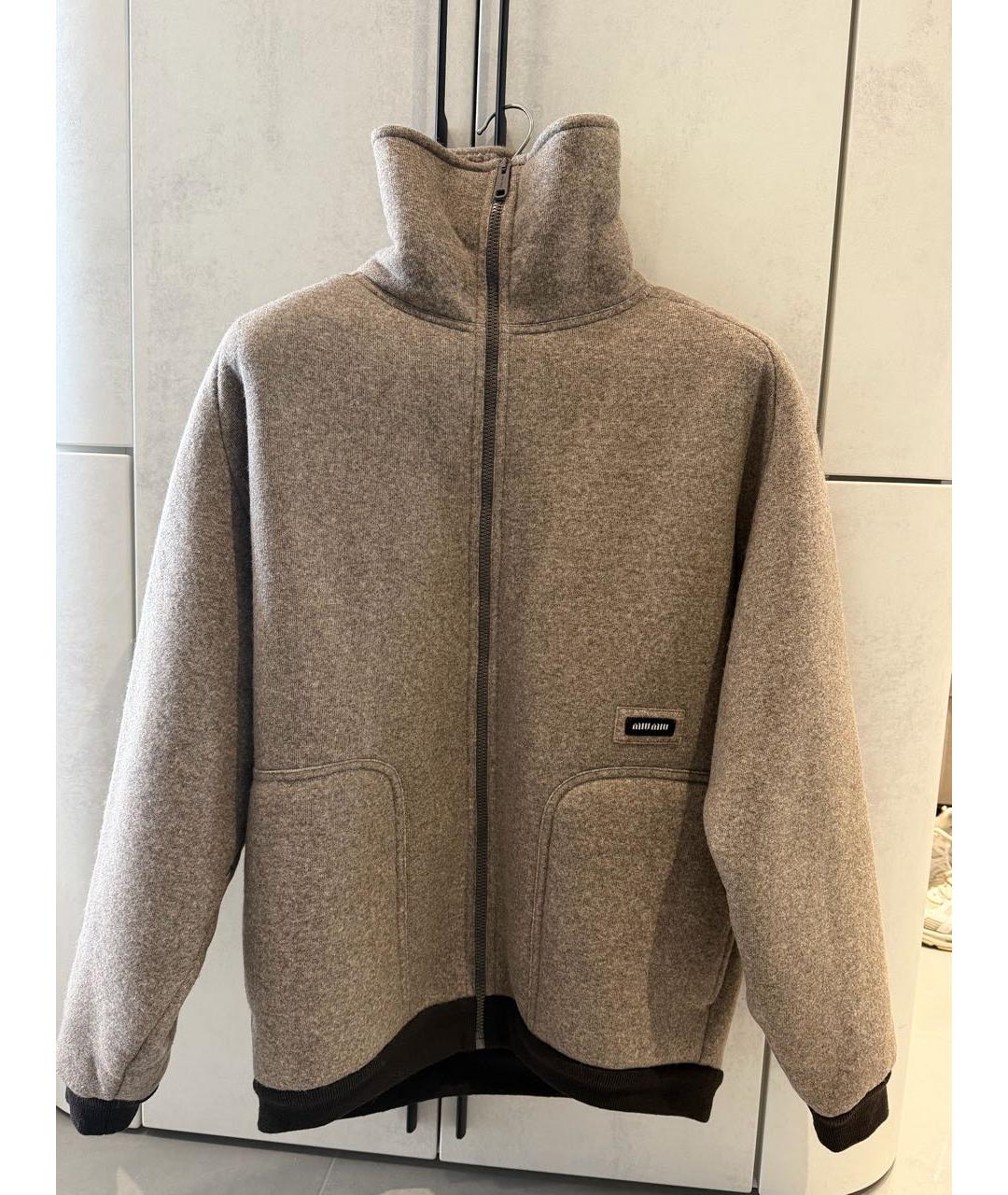 MIU MIU Бежевая шерстяная куртка, фото 6