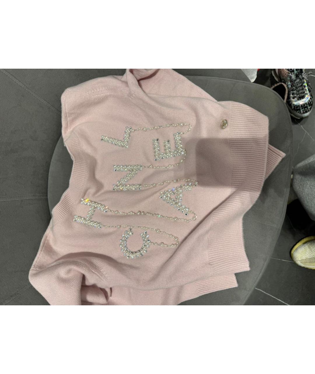 CHANEL Розовый кашемировый джемпер / свитер, фото 4