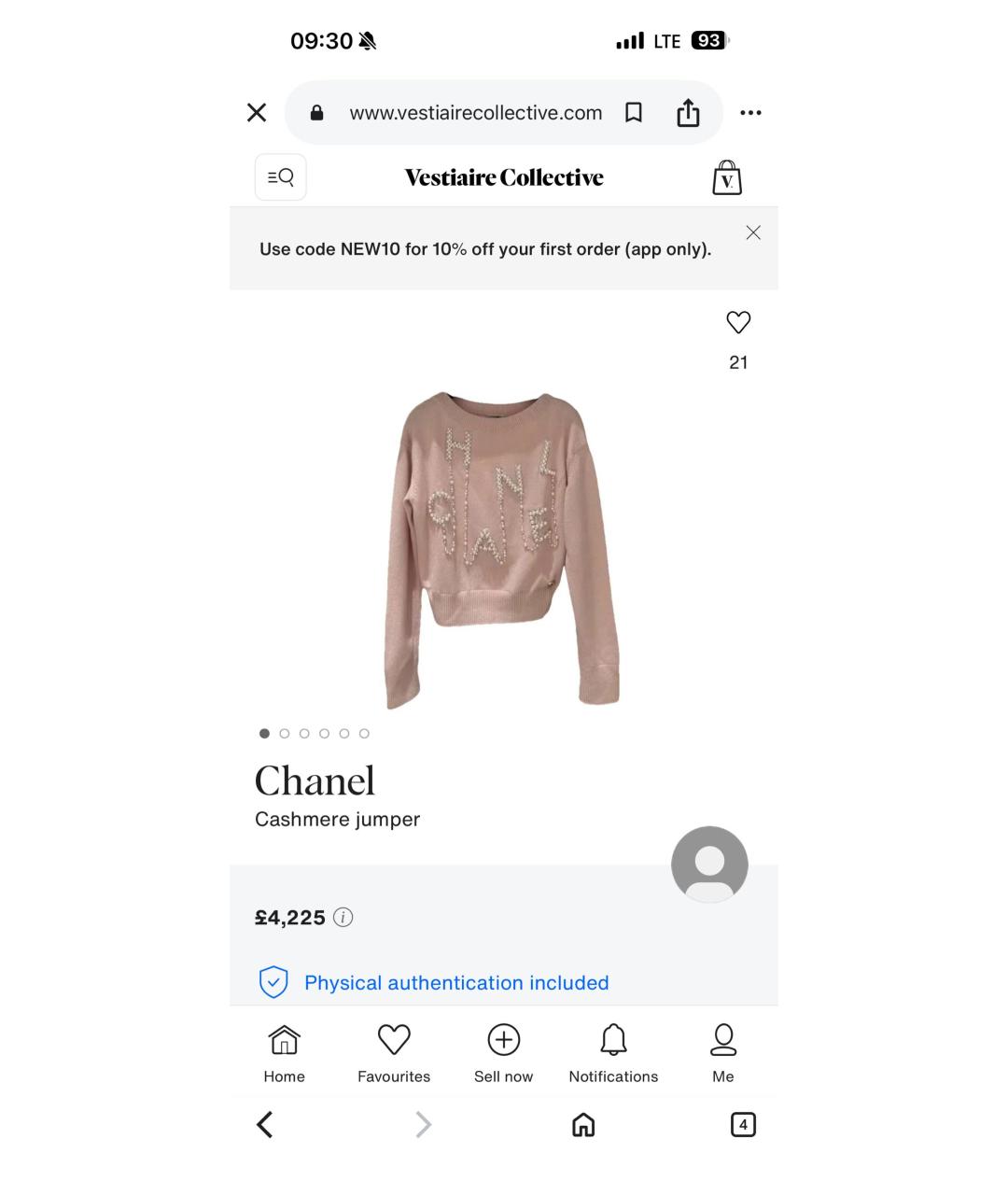 CHANEL Розовый кашемировый джемпер / свитер, фото 6