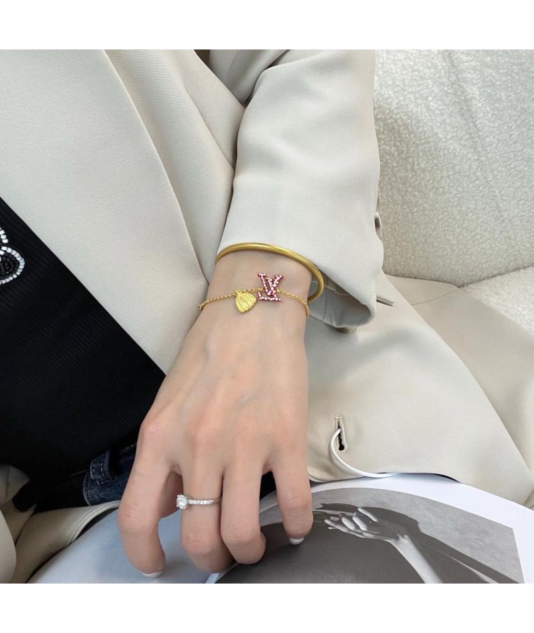 LOUIS VUITTON Золотой металлический браслет, фото 5