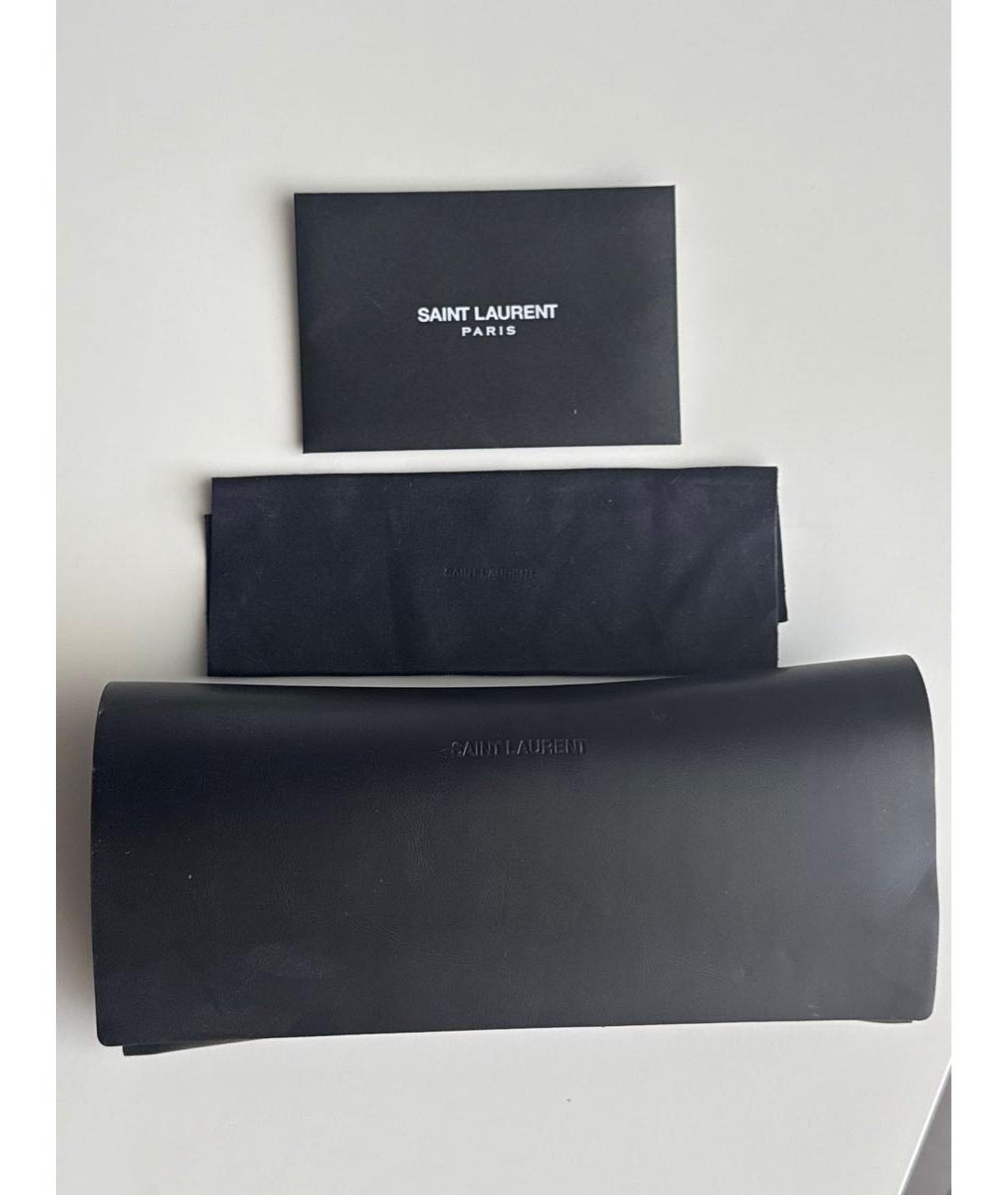 SAINT LAURENT Коричневые пластиковые солнцезащитные очки, фото 4