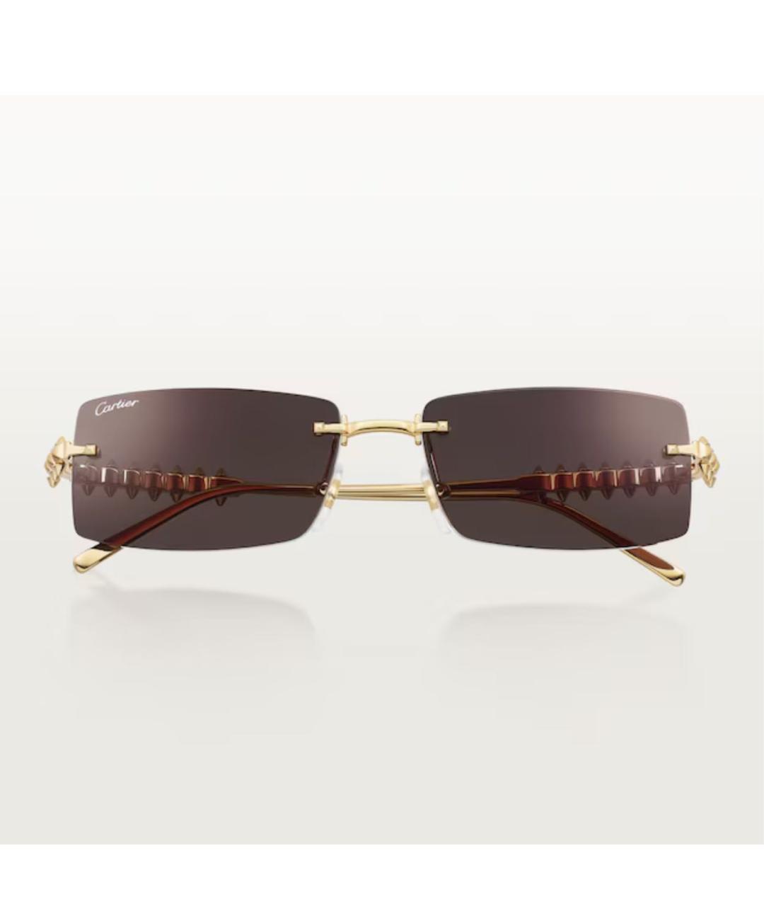 CARTIER Золотые металлические солнцезащитные очки, фото 3