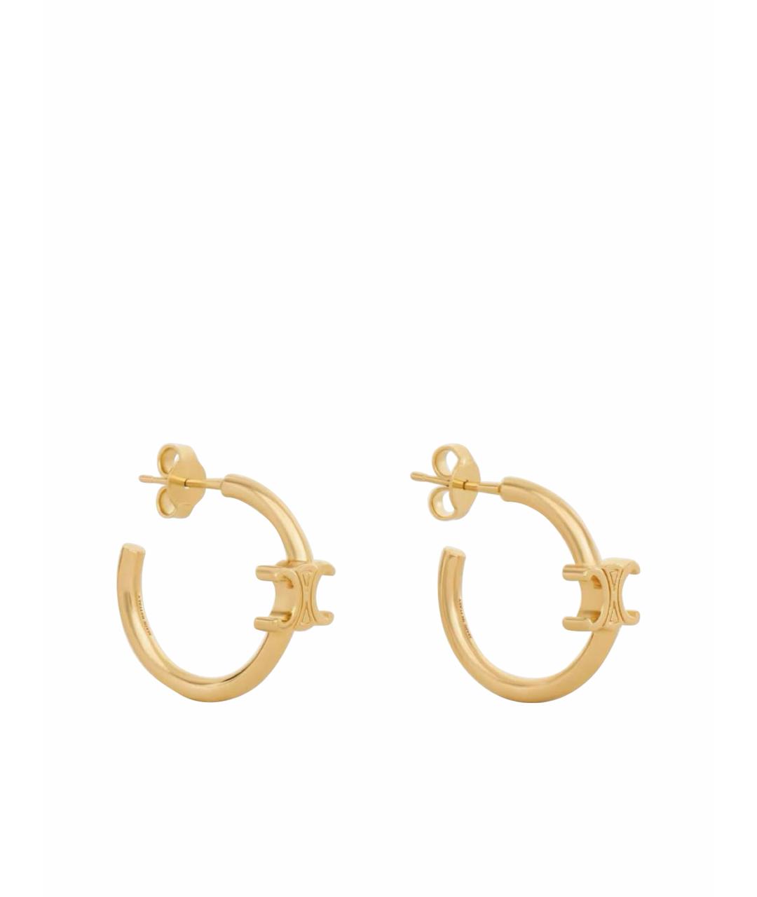 CELINE Желтые латунные серьги, фото 1